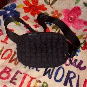 C.C. Black Quilted Belt Bag